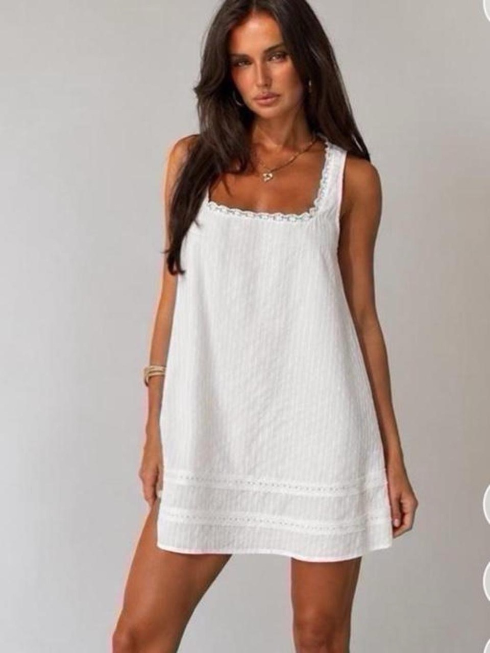 Princess Polly White Square-Neck Mini Dress